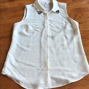 Button down tank w/ jewels